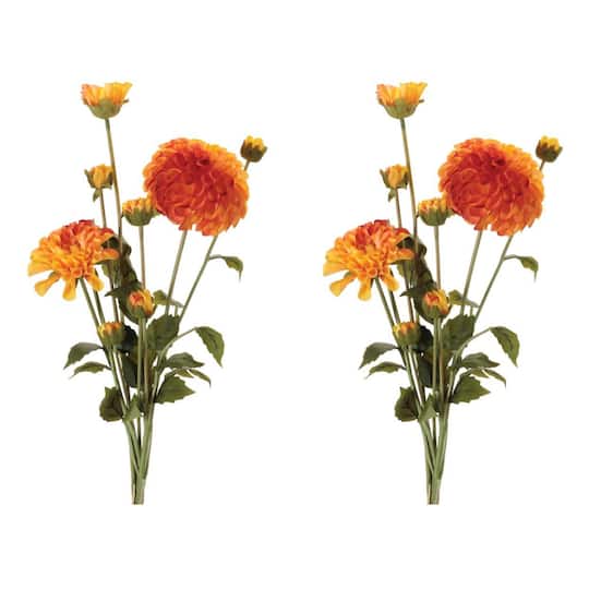 Michaels, Melrose 24.75" Artificial Zinnia Flower Bundles, 2ct. – Category: Stem Bundles